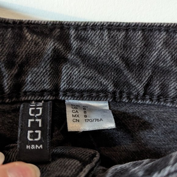 H&M Mom Ultra High Ripped Straight Ankle Jeans - Size 8 - Picture 6 of 7